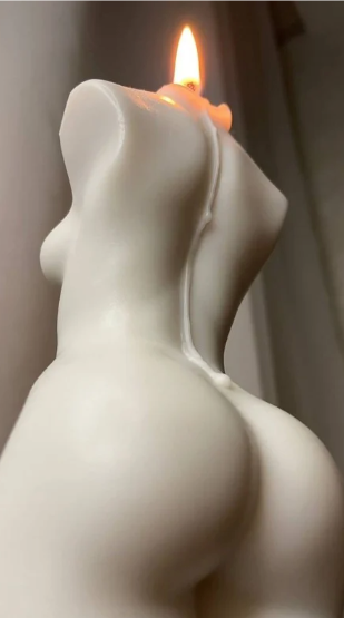 sexy body burning candle to represent anal lubricant